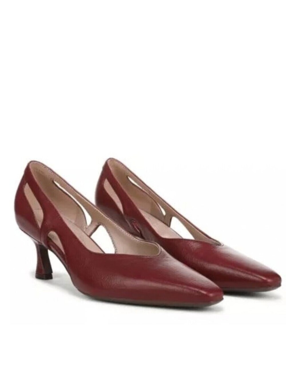 145$ Naturalizer Gracie Leather Heel Pump Shoes Womens Size 8 US Cranberry Red
